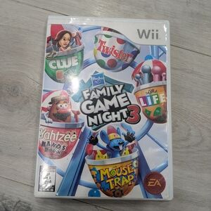 Hasbro Family Game Night3 Nintendo Wii Complete Tested Working Clue Life Yahtzee